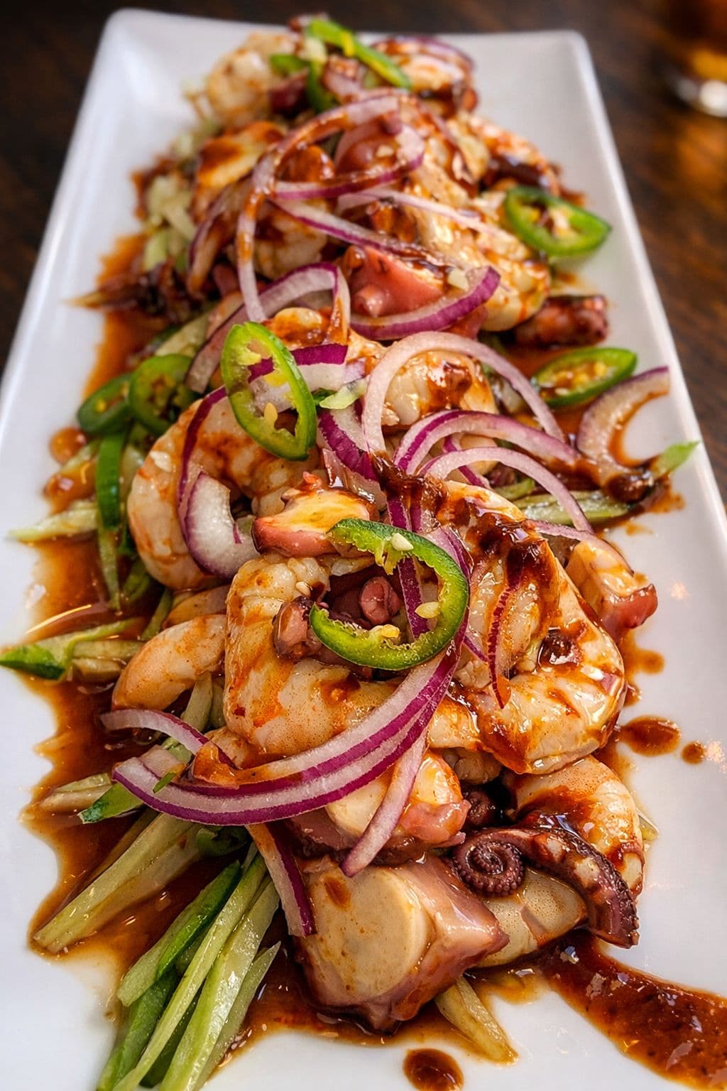 Pulpo con Camaron en Salsa Negra